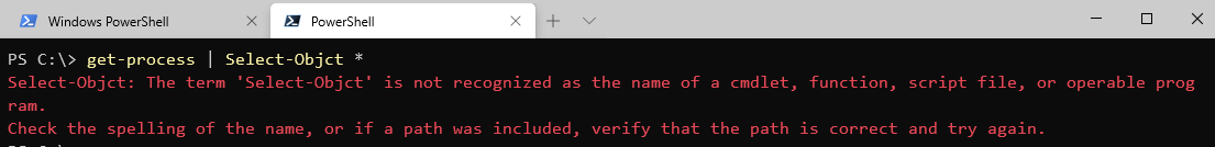 PowerShell 7 Select Object typo
