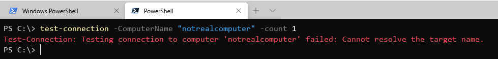 PowerShell7 Test-Connection Error